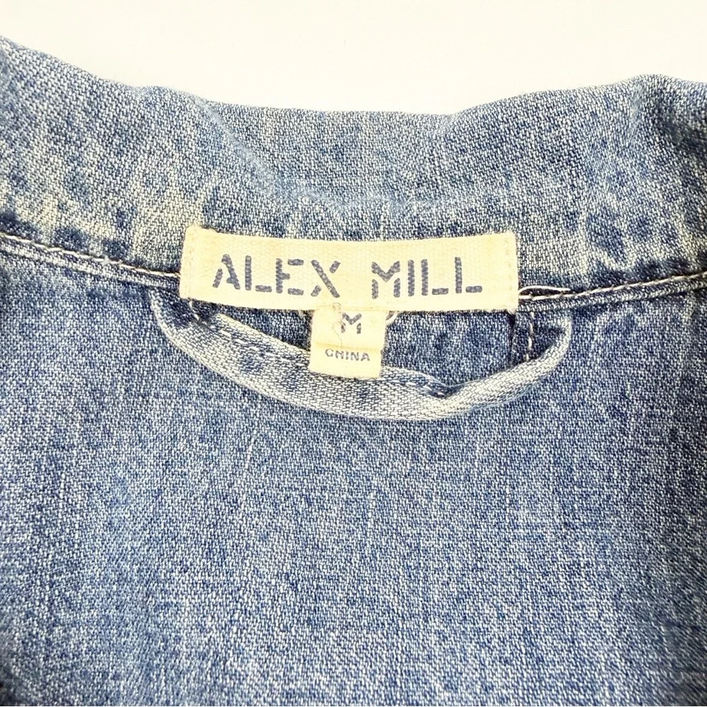 Alex Mill Standard Denim Jumpsuit Boiler Suit Coveralls Blue Utility Cotton - Picture 15 of 16